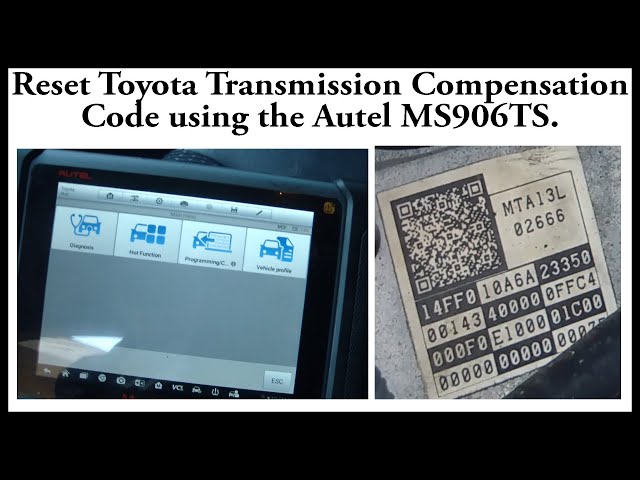 Toyota Shifting problem fixed by Resetting the Compensation Code using the Autel MS906 Scan Tool.