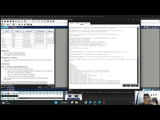 5.4.13 Packet Tracer – Configure Extended IPv4 ACLs – Scenario 2