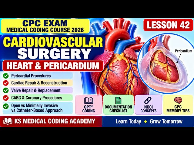 Cardiovascular Surgery: Heart & Pericardium | CPT® Coding | CPC Exam Preparation 2026 | Lesson 42