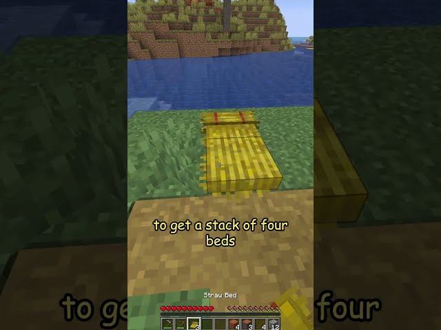 straw beds from hay bales in Minecraft tutorial