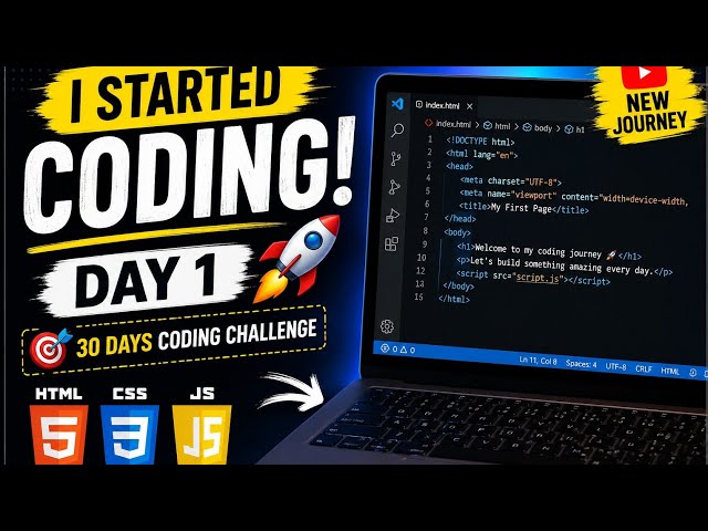 🚀 Day 1: I Started Learning HTML | 30 Days Coding Challenge