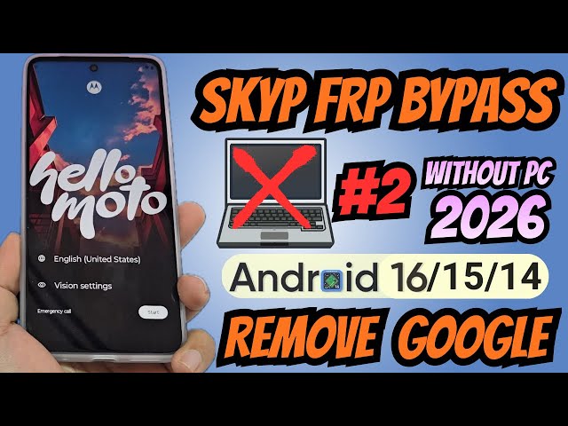 Remove Account google Motorola Frp Bypass WITHOUT PC