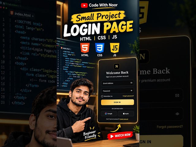 Login Page Small Coding Project for Beginners #coding #shorts # #codepen #css #codingshorts