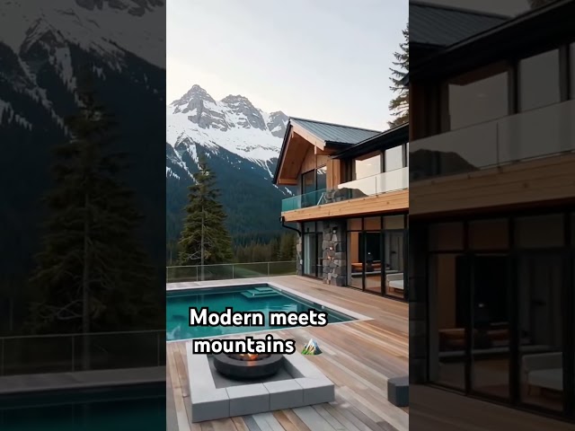 Modern meets mountains #Architecture #Design #DreamHome #ModernHouse #LuxuryLiving #Home #shorts