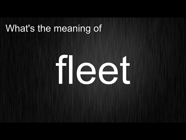 What's the meaning of "fleet", How to pronounce fleet?