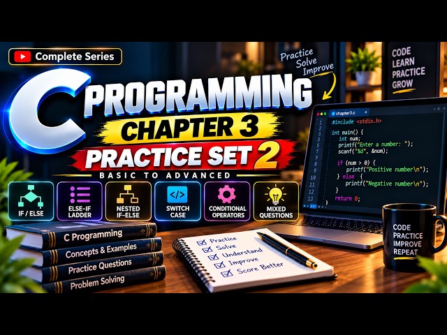C Programming Chapter 3 Practice Set  2🔥 | Conditional Statements | Basic to Advanced Questions