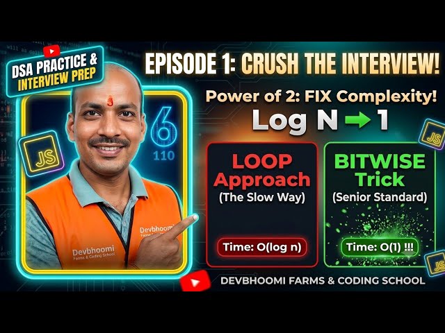 Stop Using Loops for Power of 2! | Senior JS Interview Prep #1 (O(log N) ➔ O(1))