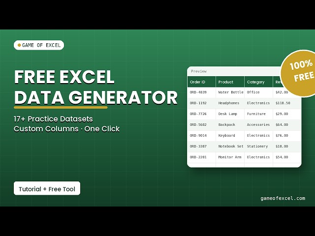Free Excel Sample Data Generator — Create Practice Data in Seconds