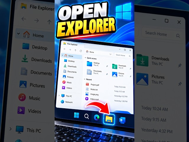 How to Open File Explorer in Windows 11 & 10 | Easy Guide for PC & Laptop