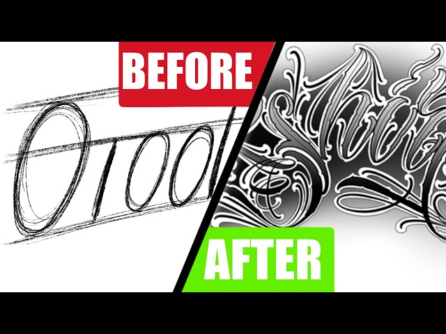 Tattoo Lettering Tutorial 2 / How To Step-by-Step for Beginners
