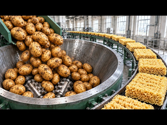 Inside the Factory Turning Millions of Potatoes into Instant Noodles | Full Process