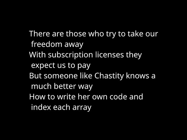 Chastity's Code Cookbook 720 square lyric video