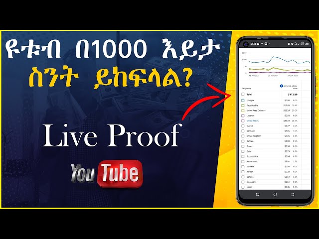 ኢትዮጵያ ውስጥ ዩቱብ በ1000 እይታ ስንት ይከፍላል || how much does youtube pay per view