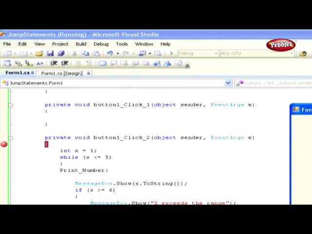 Learn C Sharp C# Net Framework | Using the JUMP Statements