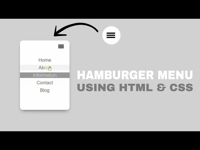 How To Create a Hamburger Menu in HTML, CSS & Javascript