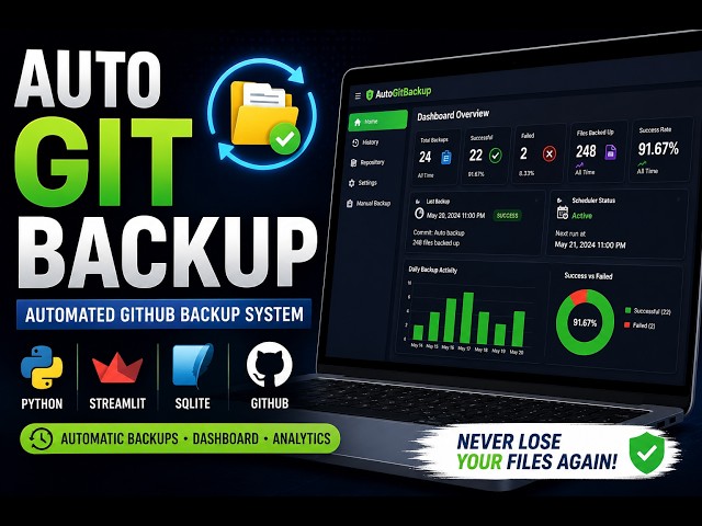 AutoGitBackup | Automated GitHub Backup System Using Python, Streamlit & SQLite