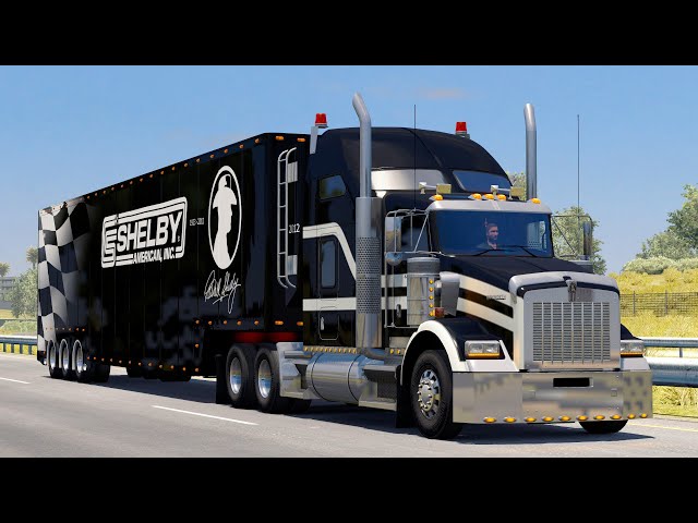 Transporting Race Cars | Kenworth T800 | American truck Simulator Gameplay