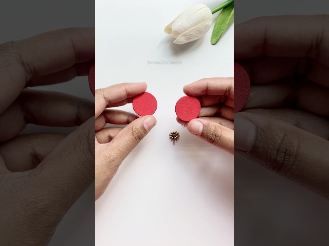 Beautiful fabric flower studs making at home #shorts #earrings #fabricjewellery