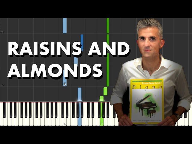 Alfred's Basic Piano Library Level 3 Lesson Book: "Raisins and Almonds" Synthesia Tutorial