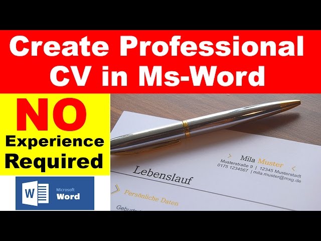How to Easily Make Professional CV in Microsoft Word Under 7 Minutes