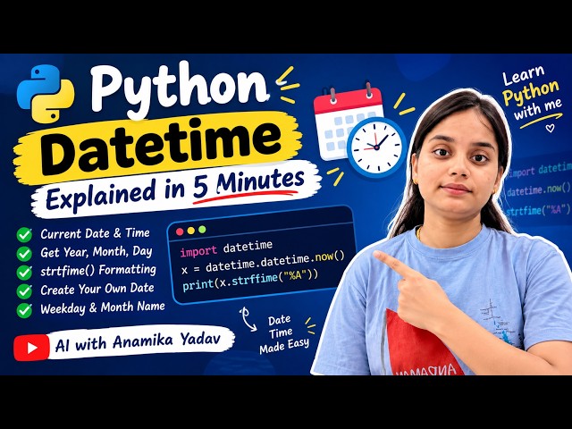 Python Datetime Explained in 5 Minutes ⏰ | Current Date, Time & strftime | Python Tutorial