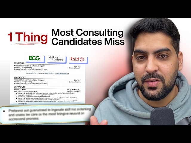 WATCH THIS before submitting your CV for consulting