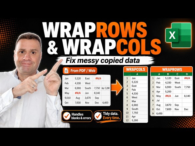Copied a Broken Table? Fix it with WRAPROWS & WRAPCOLS in Excel