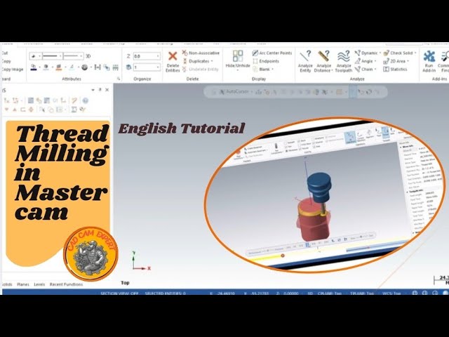 Mastercam Thread Milling Tutorial | CNC Thread Mill Toolpath&Simulation Step by Step| CAD CAM Expert