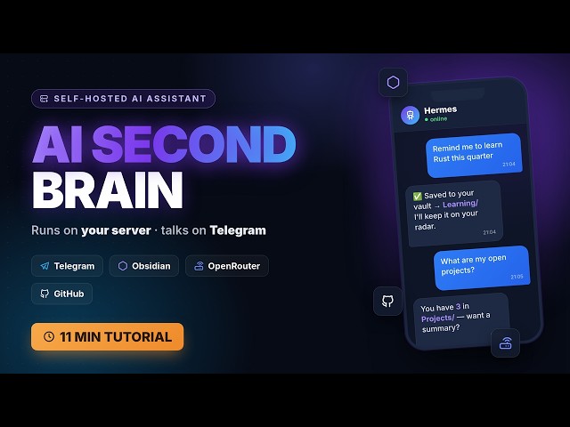 Build Your Own AI Second Brain. Self-Hosted with Hermes, Obsidian & Telegram