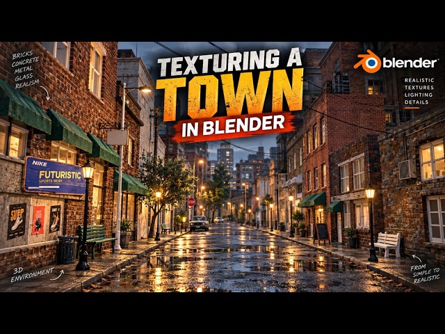How to Texture a 3D Town in Blender | Complete Environment Workflow