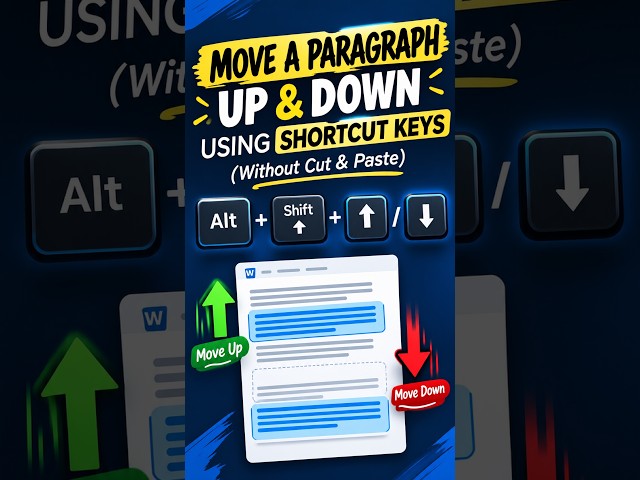 Move Any Paragraph Up & Down in Seconds! 🤯 | MS Word Shortcut