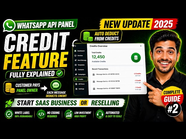 WhatsApp API Credit System 🔥 | Start SaaS Business & Earn ₹1 Lakh+/Month