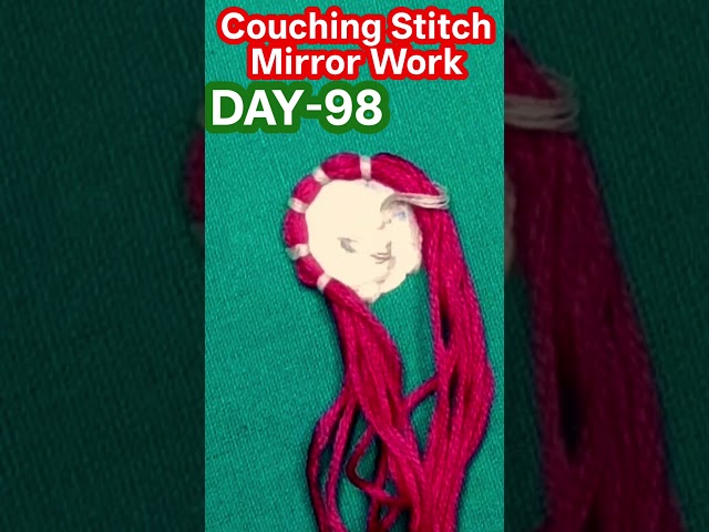 Couching Stitch Mirror Work #rahanashreehomemaker #handbroidery