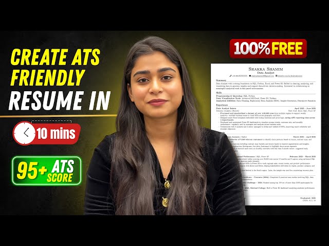 How to Create an ATS Friendly Resume for Fresher | Or Experienced