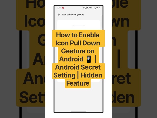 How to Enable Icon Pull Down Gesture on Android 📱 | Android Secret Setting | Hidden Feature