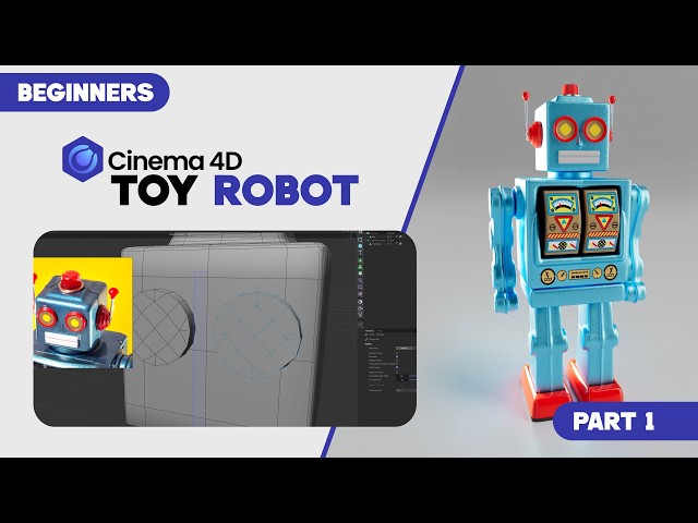 Cinema4d 101 Beginners tutorial - Making a toy robot | Part 1