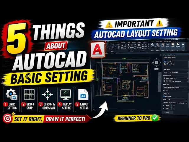 AutoCAD Basic Layout Settings You MUST Know | Stop Making These AutoCAD Setup Mistakes!