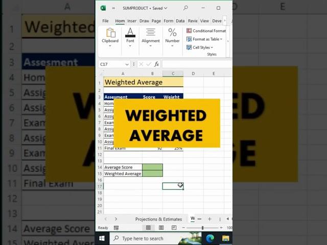 Weighted Average in Excel[SUMPRODUCT]