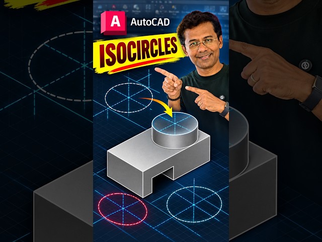 AutoCAD ISOCIRCLE Made Easy 🔥 | Isometric Circle in AutoCAD #Shorts