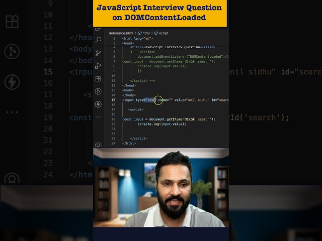 JavaScript Interview Question in Hindi | DOMContentLoaded | Check When DOM is Ready or Not