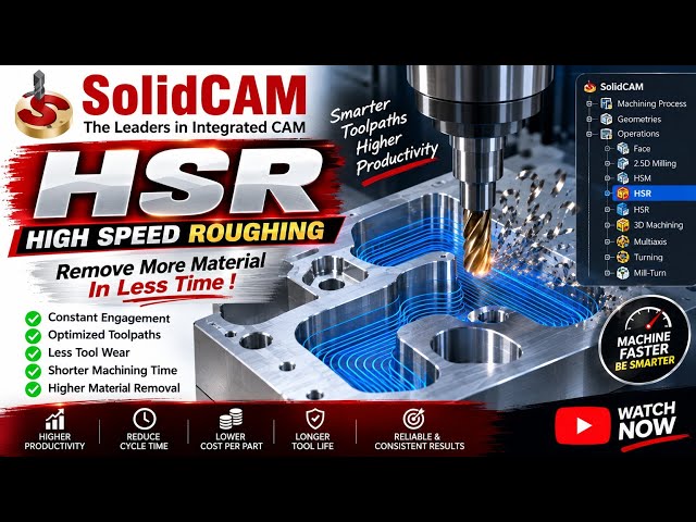 90_SolidCAM 3D HSR | 3D High Speed Roughing | Start to End Tutorial