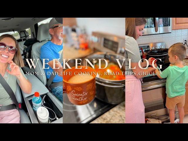 Sunday Vlog, Mom & Dad Life with 2 Littles, Cooking with Liam, Emma Giggles & Larry Drives!