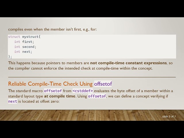 Using offsetof and Concepts for Compile-Time Member Position Checks in C+ + 20