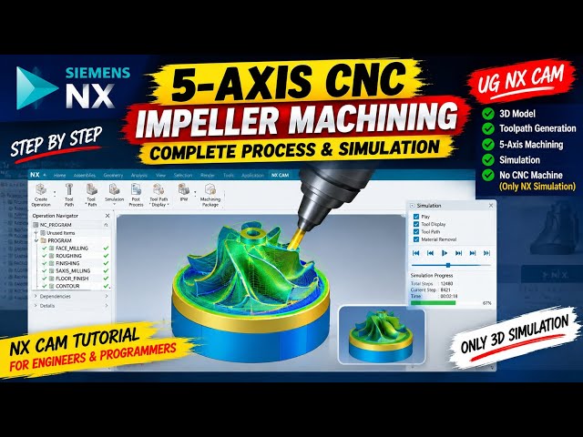 UG NX 5-Axis CNC Machining | Complete Impeller Machining Process & Simulation | NX CAM