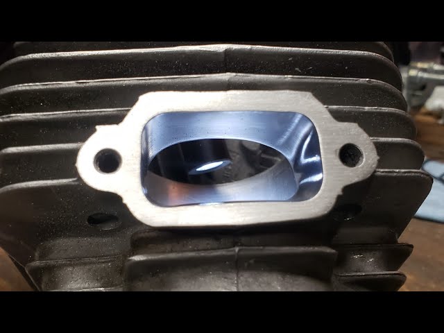 CHAINSAW PORTING TIPS: Polishing exhaust ports to a mirror finish... it IS worth it!!! My method...