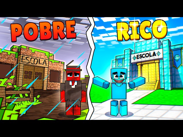 Escola de Terra vs Escola de Diamante no Minecraft!