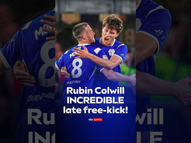 Rubin Colwill fires home a free-kick in the very last minute to save a point for Cardiff 😱
