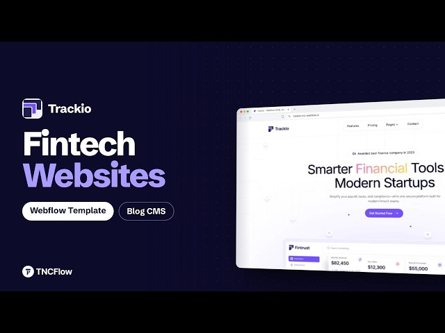 Build a Fintech Website with Webflow & Framer | Trackio