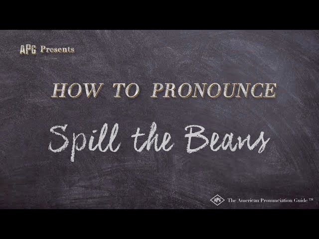 How to Say "Spill the Beans" (American Slang - See Description for Explanation)