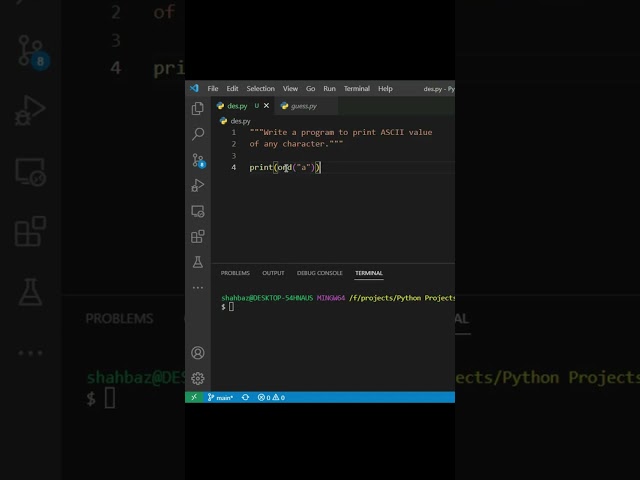Python Tutorial: How to Print ASCII Values of Characters